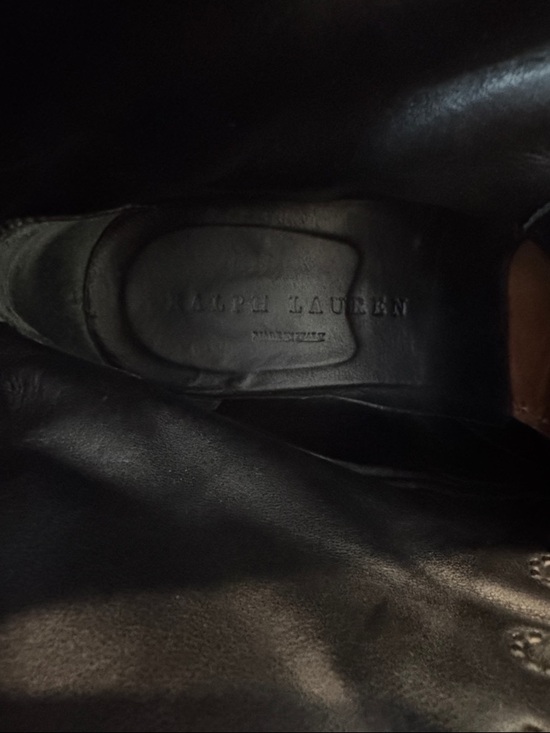 Ralph Lauren Purple Label Black Leather Lace-Up Combat Boots main image 8